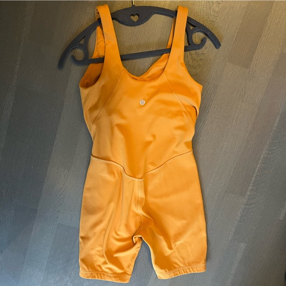 Lululemon Align Bodysuit/Onesie 8” Size 4 in Autumn Orange GUC - Picture 7 of 12
